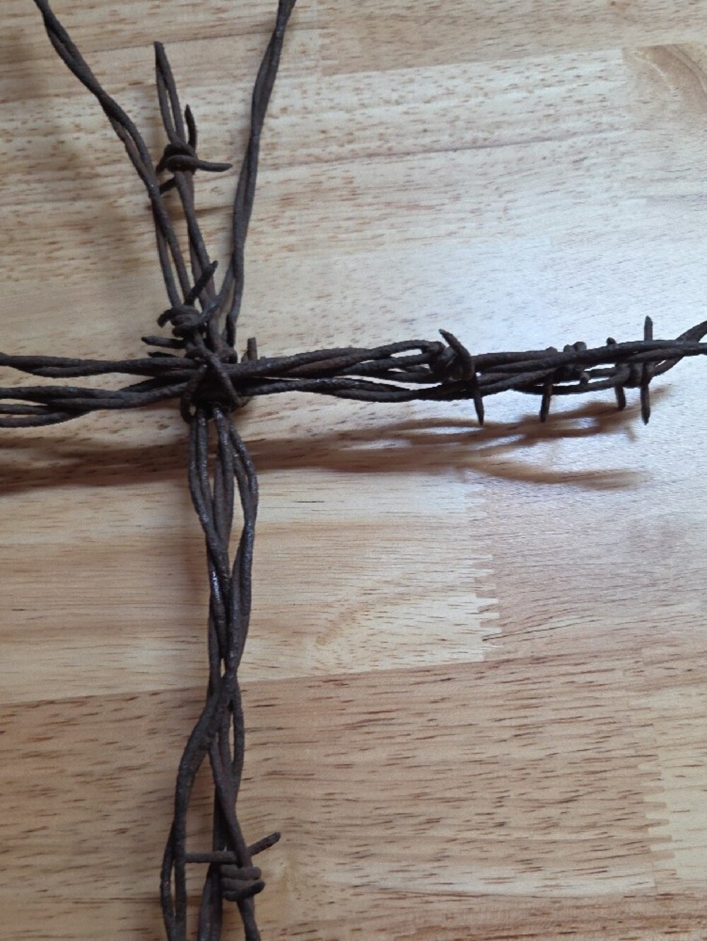 Rustic  Barbed Wire Cross - Picture 4 of 5